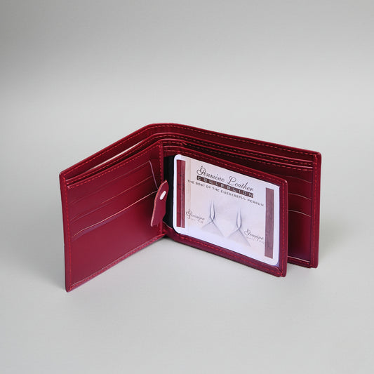 Slim Cow Leather Dollar Size Bifold Wallet