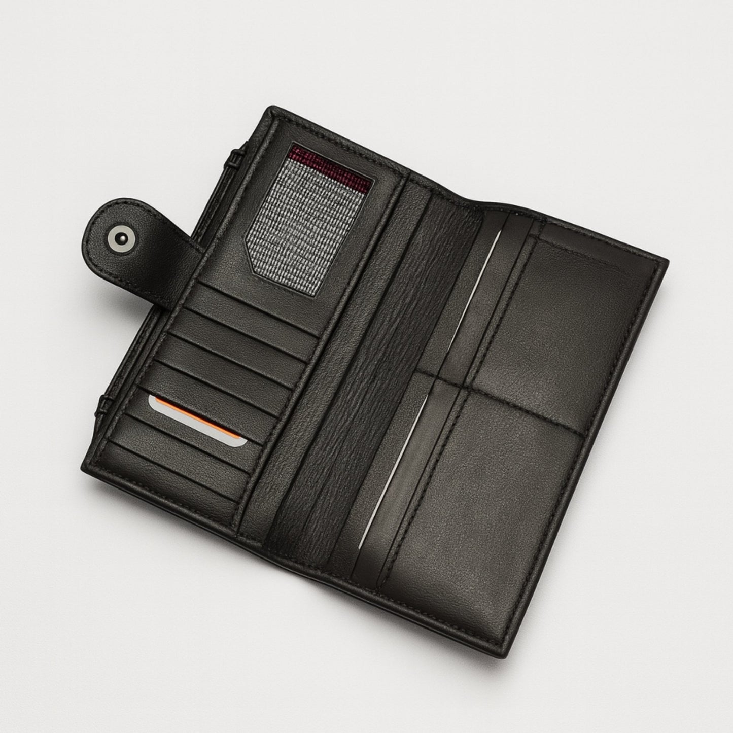 Ladies Sheep Leather Clutch Wallet Bag with Wallet Organizer and Handle