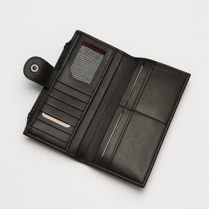 Ladies Sheep Leather Clutch Wallet Bag with Wallet Organizer and Handle