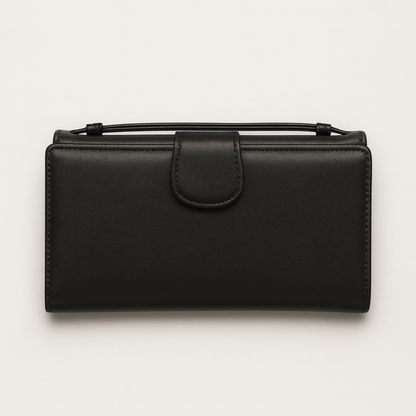 Ladies Cow Leather Clutch Wallet Bag with Wallet Organizer and Handle