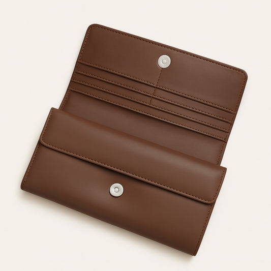 Large CapacityCow Leather Ladies Long Clutch Wallet