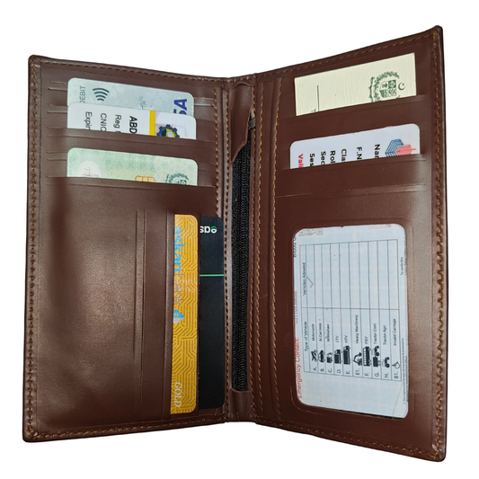 Half Long Bifold Wallet Genuine Cow Leather