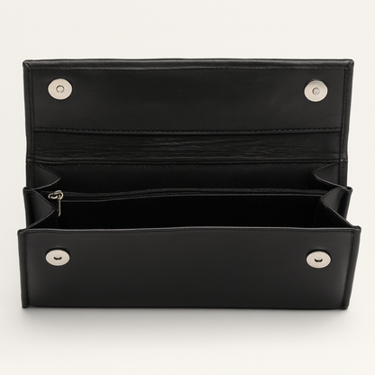 Ladies Cow Leather Clutch Wallet Bag with Wallet Organizer and Handle