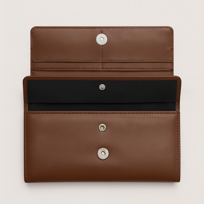 Large CapacityCow Leather Ladies Long Clutch Wallet