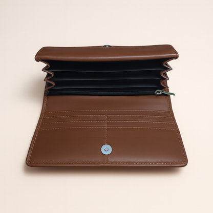 Large CapacityCow Leather Ladies Long Clutch Wallet
