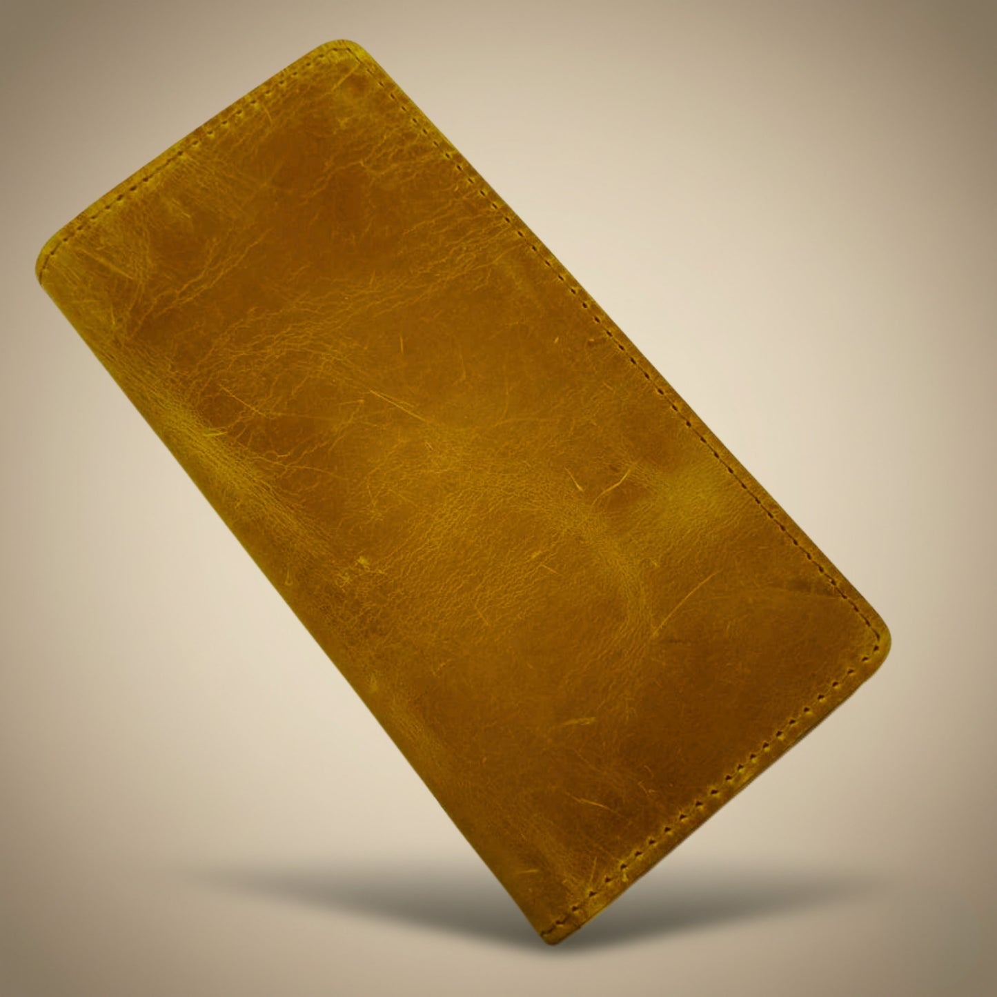 Premium Hand Made Brown Crazy Horse Leather Long Wallet