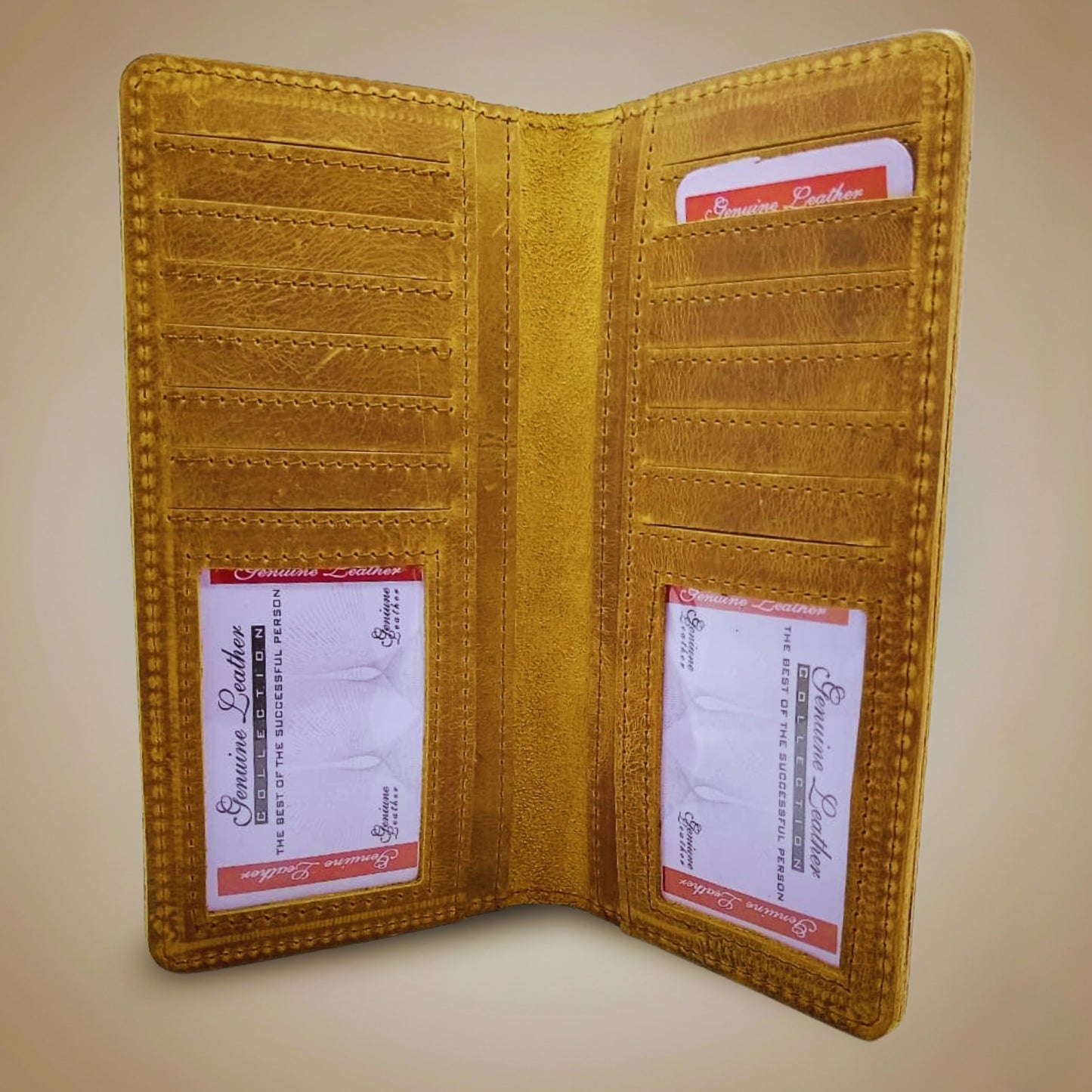 Premium Hand Made Brown Crazy Horse Leather Long Wallet