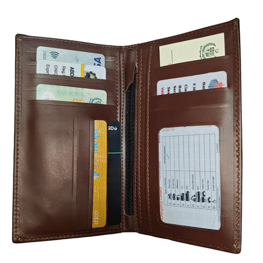 Half Long Bifold Wallet Genuine Cow Leather